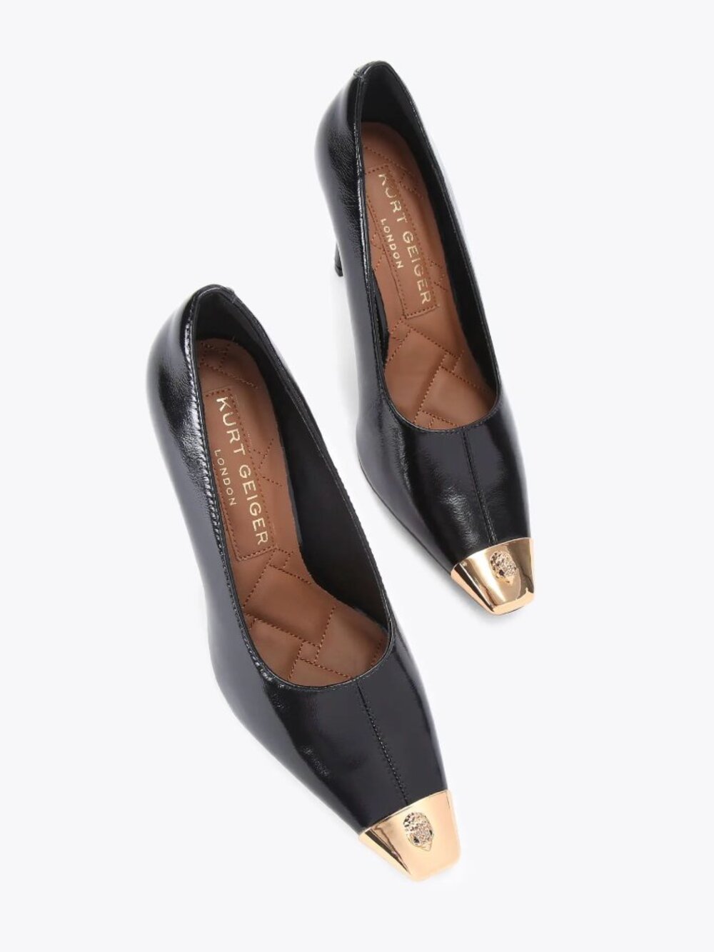 KURT GEIGER Regent Court Heel Black Patent EUC $220 Sz 36 6